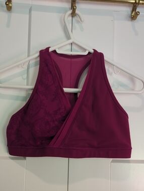 Lululemon Plum Wrap-Front Sports Bralette Size 10- Women Intimates & Sleepwear